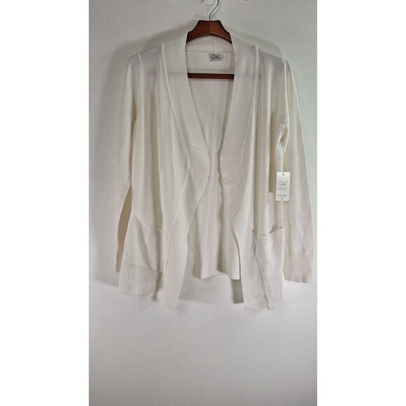 CIELO Lightweight Open L/S Cardigan Women Sz Large Office Casual Academia Basic - Picture 1 of 8